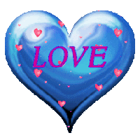 Gif animé coeur bleu love